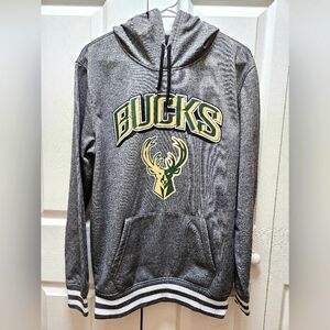 Ultra Game NBA Men's Pullover Fleece Hoodie Sweatshirt Milwaukee Bucks Heather S